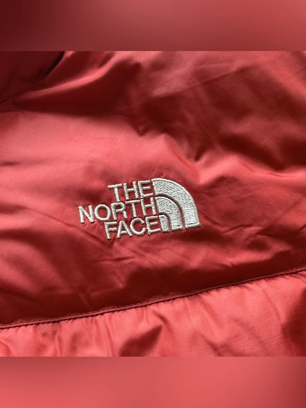 The North Face 550 red down puffer zip up jacket XL winter coat